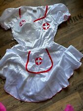 Mädchen Krankenschwester Kostüm Kleid Haarreif mit Haube Karneval Gr. 164