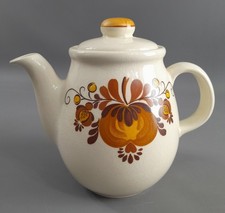 ALT Kanne Keramik Teekanne Kaffee Vintage Retro gedeckter Patchwork-Tisch 70er