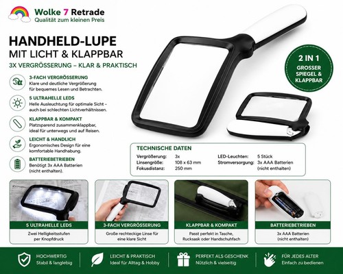 Led handlupe mit - handlupe,