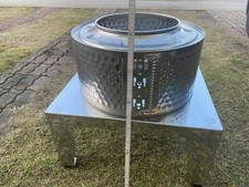 Waschmaschinentrommel mit 50 cm Edelstahlpodest, Feuerstelle Fackel Feuerschale