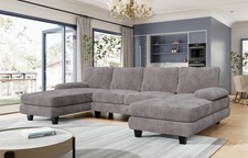4-Sitzer-Couch Sofa mit Schlaffunktion U-Form Wohnlandschaft Eckcouch 292x111x92