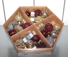 Baumdeco-Set 24-teilig Kunststoff Neu Weihnachtskugeln Klein Mini Baumschmuck