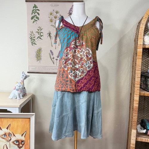 Y2k multi patchwork floral - y2k,