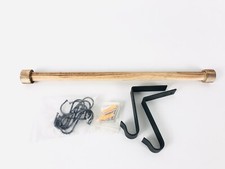 Handtuchhalter Handtuchstange Halter zur Wandmontage aus Holz mit Haken 40cm