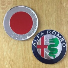 2x Emblem Schwarz 74mm Front Kühlergrill Heck Scudetto 147 159 166 ALFA ROMEO