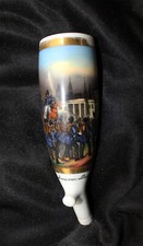 alter Porzellan Pfeifenkopf, Schlacht bei Dresden 19.Jahrhundert, signiert