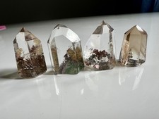 3 PHANTOM QUARZ SPITZEN + 1 RAUCHQUARZ PHANTOM / Mineralien Bergkristall