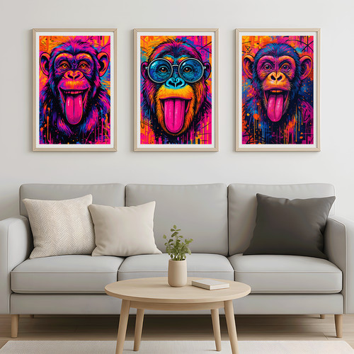 Lebendige neon pop - pop, affe