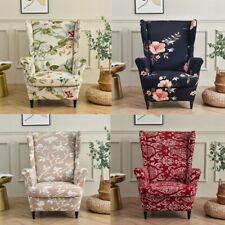 2-Teilig Ohrensessel Überzug Sesselbezüge Stretch Sofa Sesselhusse Bezug