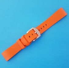 Rubber Strap FKM Kautschuk Uhrenarmband 18 mm Wechsel Federsteg  orange - 0385