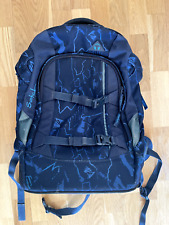Satch Pack Schulranzen Schulrucksack ab Klasse 5 Blau gemustert