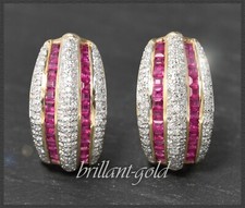Rubin & Diamant Ohrringe mit