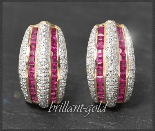 Rubin diamant ohrringe - rubin,