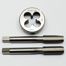 M10 x 1,25 Schneideisen + 2 tlg. Handgewindebohrer Feingewinde Gewindebohrer