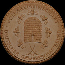 BERLIN: Porzellan-Medaille 1922. "BIENEN" / "BIENENKORB" - DT. GEWERKSCHAFTSBUND