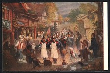 Künstler-AK E. Rittmeyer: Soldaten durch ein St. Gallisches Dorf marschierend,  