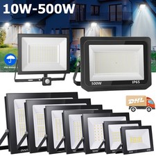 LED Strahler Außen Fluter 10W-500W ohne/mit Bewegungsmelde Scheinwerfer Leuchte