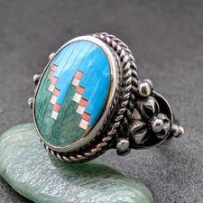 Navajo Ring Silber 925 Inlay
