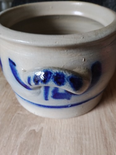 Steingut topf grau - steingut,