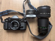 ++ SLR Canon A-1 u. 200mm Objektiv/Extender 2x-b, Kameratasche nwtgm. Zustand ++