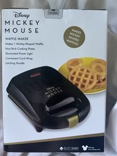 DISNEY Mickey Mouse Micky Maus Waffel Maker Waffeleisen NEU & OVP schwarz/ gold