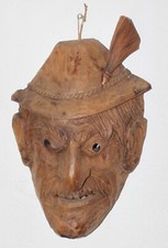 wand maske larve holz mann