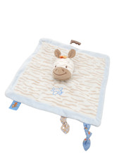 Nattou Zebra Schmusetuch Baby gestreift hellblau 28 cm Kuscheltuch