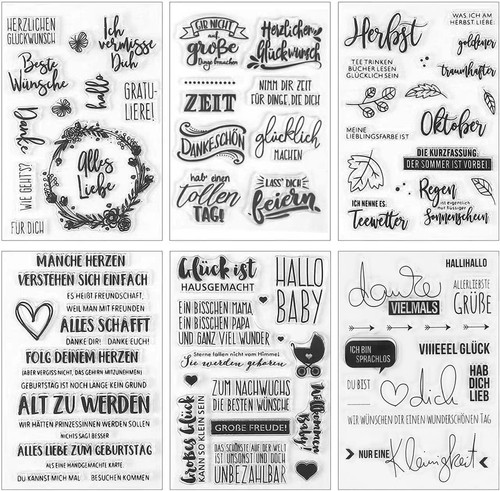 Silikonstempel set blätter - silikonstempel, 6