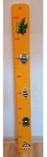 Kinder Mess-Latte Scala 70 bis 150 cm Gelb Holz Tiere Apfel Bär Biene Maus Blatt