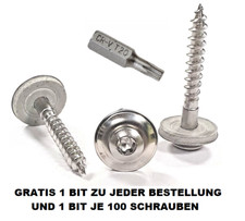 Spenglerschrauben 4,5x20 - 4,5x100 Edelstahl A2 V2A 15mm EPDM Dichtscheibe TX20