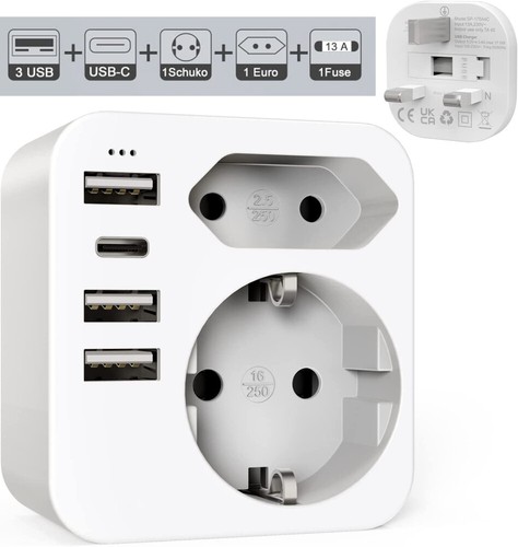 Uk reiseadapter england - 6-in-1,