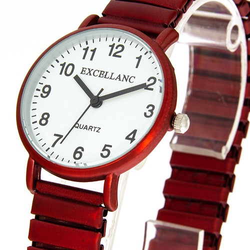 Damenuhr excellanc zugband rot - zugband,