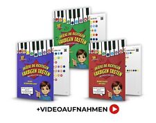 3 E-book paket. Klavier-Lernbücher für Anfänger und Kinder, Noten mit Farben