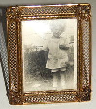 Kleiner Bilderrahmen Messing vintage Aufstellrahmen - Hängerahmen