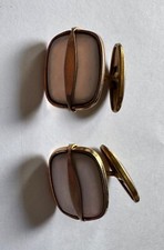 2x Manschettenknöpfe/Manschetten-Knöpfe Art Deco Vintage Dandy Herren Perlmutt