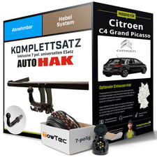 Anhängerkupplung abnehmbar für CITROEN C4 Grand Picasso +E-Satz AHK
