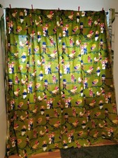 Vorhang Indanthren mit Kräuselband 60'er Jahre