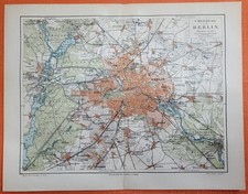 Umgebung von BERLIN Spandau Zehlendorf  Reinickendorf Stadtplan  IV / 99
