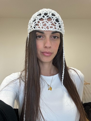 Crochet mesh skull cap - skull,