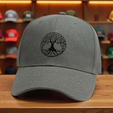 Wikinger Lebensbaum Grau rund