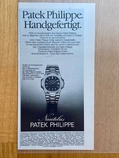 Patek Philippe Nautilus Handgefertigt Original 1979 Vintage Advert Werbung