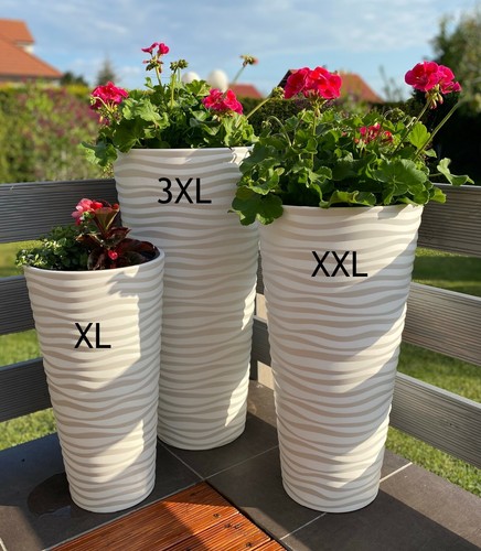 Blumenkübel slim rund welle - blumenkübel,