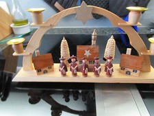 Weihnachten Kerzenbogen für Echtkerzen, Rundbogen aus Holz, guter Zustand