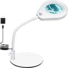 LED-Lupenleuchte mit Ständer, LED-Tischleuchte mit Lupe, freihändiger Schwanenha