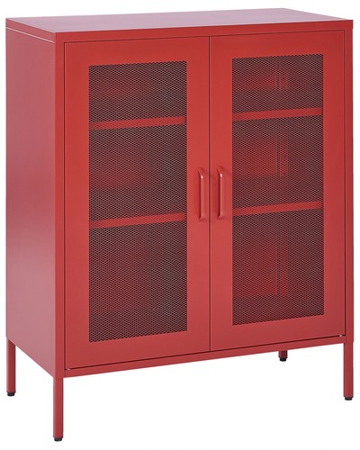Metallschrank mit türen rot - mit,