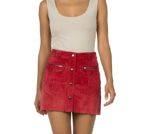 Roter wildleder minirock von - wildleder,