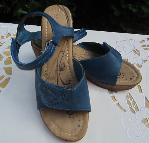 Damen sandalen 40 blau - sandalen, gr.40,blau