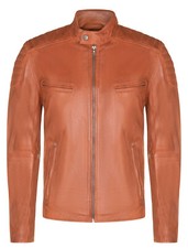 Herren braune leder biker - braune,