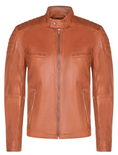Herren braune leder biker - herren,