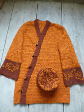 Handarbeit/Unikat Wolljacke mit Mütze NEU